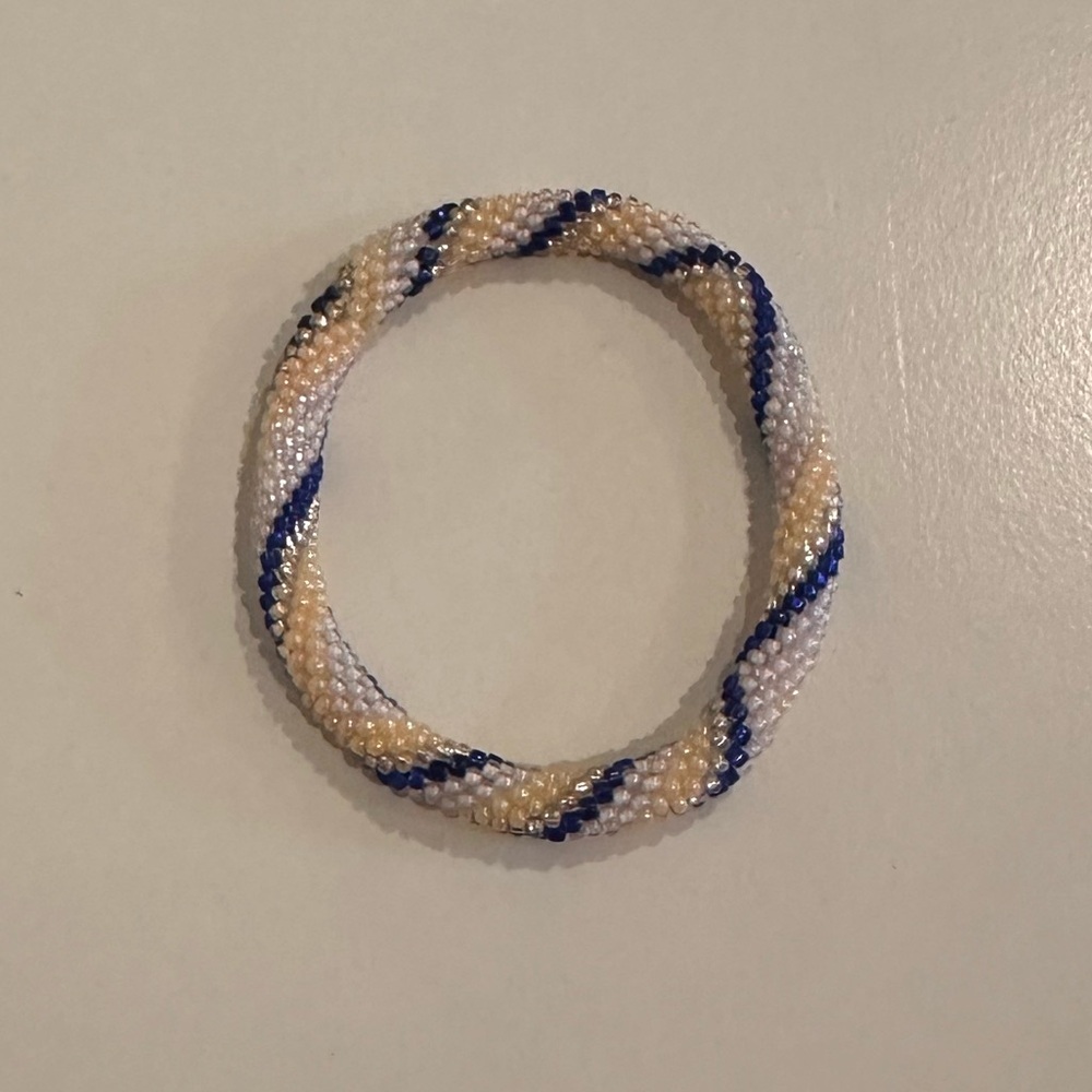 Lily and Laura Multi-colored Blue White Gold Beaded Bracelet